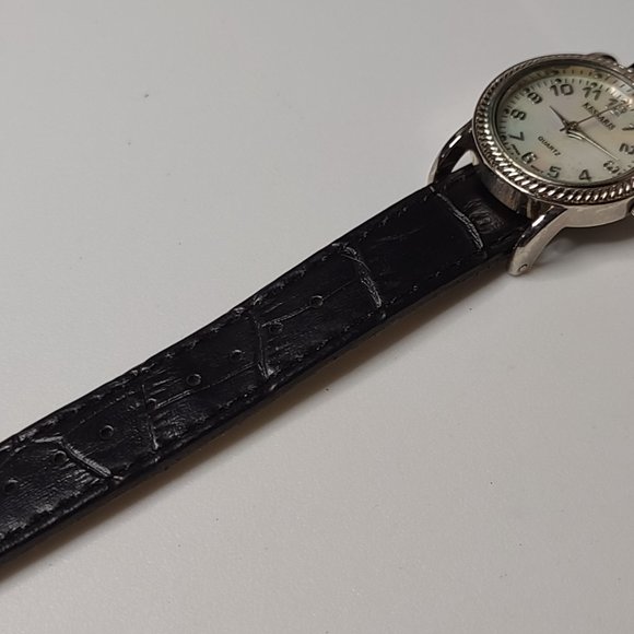 Silver Tone With Black Band Analog Kessaris Watch - Picture 4 of 9